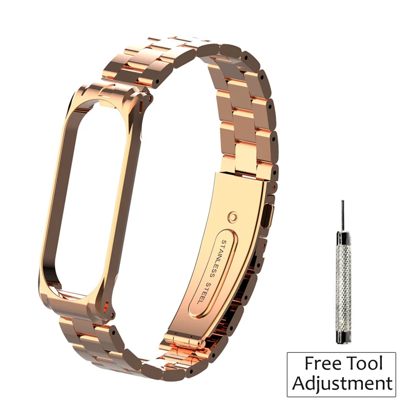 style 1 rose gold Браслет Amazfeel для mi band 4 металлический ремешок mi band 4 ремешок на запястье из нержавеющей стали ремешок для mi band 3 mi band 3 ремень - Цвет: style 1 rose gold