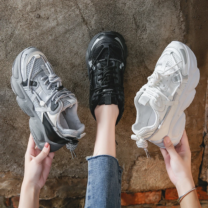 

Women's Sports Shoes Autumn Breathable Lace-up Platform Flat Shoes Outdoor Non-slip Comfortable Lightweight Casual Shoes Women