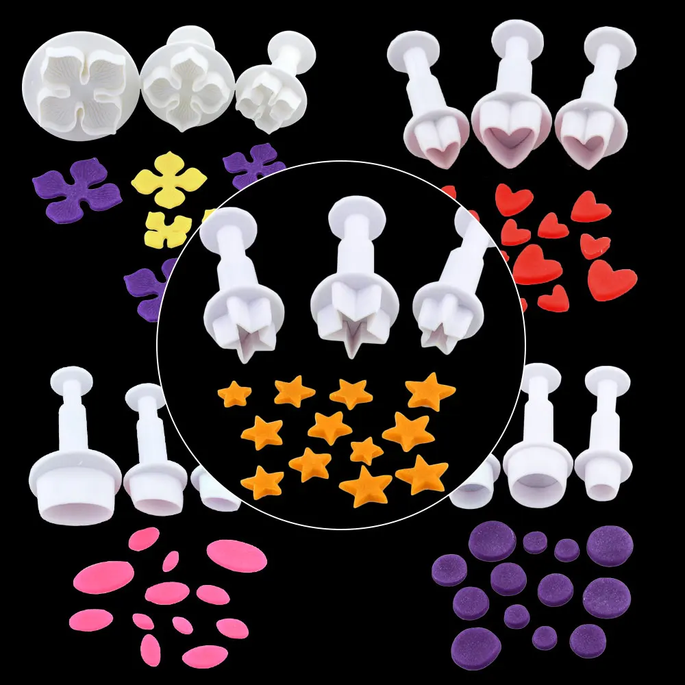 3 шт./компл. сливы цветока Плунжер для сахарной мастики резак Sugarcraft торт