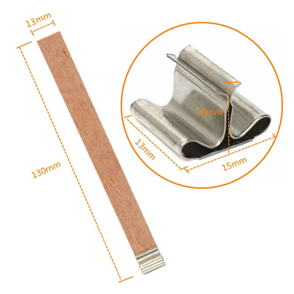 

50Pcs Cross Wooden Candle Wicks Natural Candle Cores With Metal Base For Handmade Candle Making DIY Craft Decoration Supplies