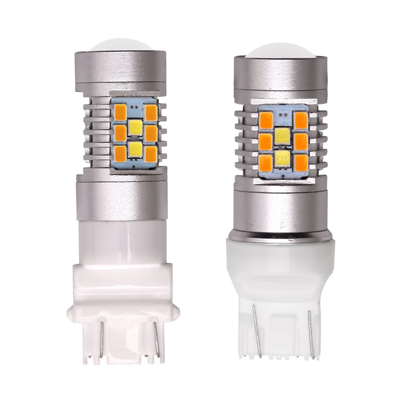 2 шт. новый дизайн 3157 1157 7443 двухцветный белый Янтарный S25 T20 BAY15D светодиодный