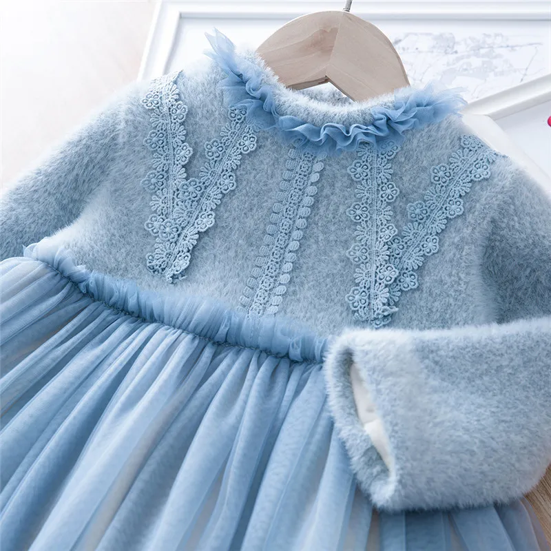 Осенние детские Платья с цветочным принтом для девочек пышное платье элегантные