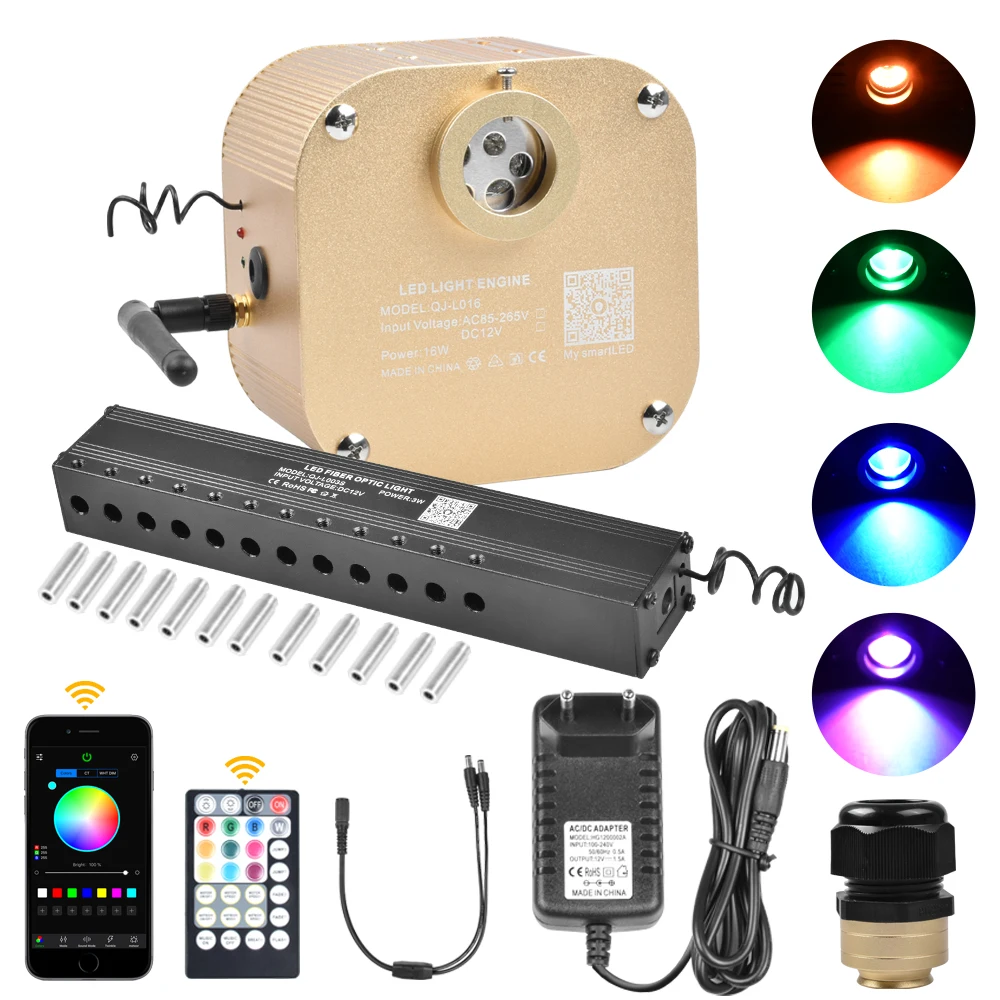 

Bluetooth 16W Twinkle Fiber Optic Light Engine with Shooting Meteor Effect