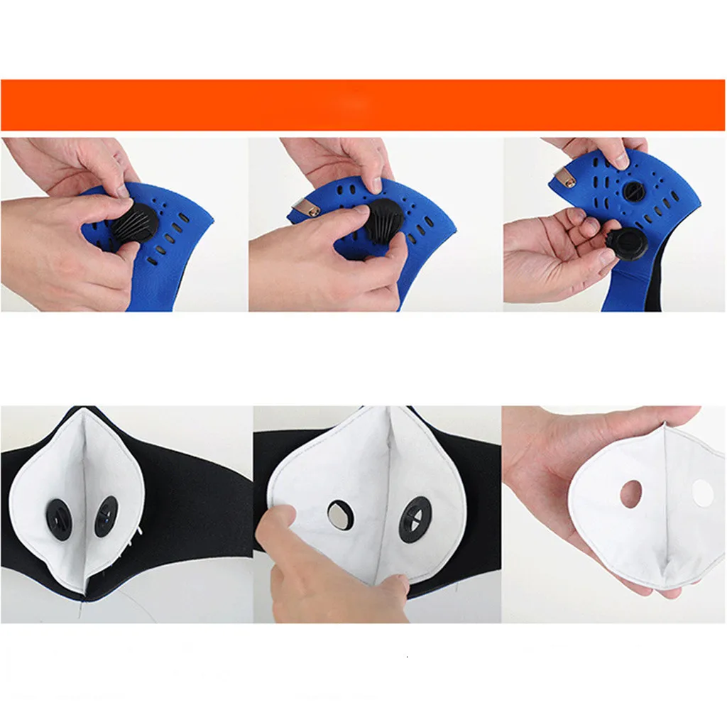 

Reusable Adult Masks Activated Carbon Mask With Extra Filter Cotton Sheet Washable Men Women Berathable Windproof Face Mask#15