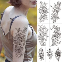 transfer waterproof temporary sleeve tatooo sticker peony flower pattern butterfly elephant tattoo body art fake tatoo man girl