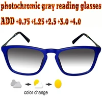 photochromic gray reading glasses rectangular ultralight trend high quality fashion men women11 5 1 75 2 0 2 5 3 3 5 4