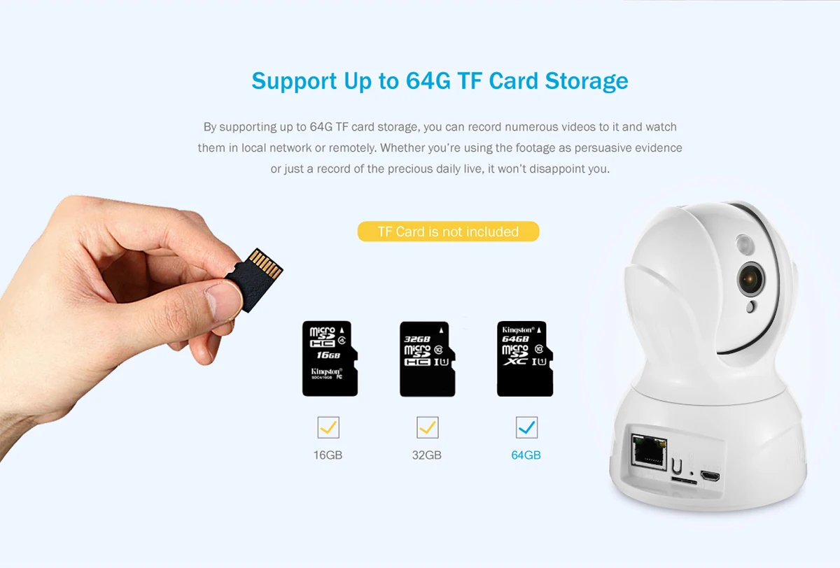 Annke 720P умная Беспроводная ip-камера безопасности, Wi-Fi, панорамирование и наклон, двухсторонняя аудио камера для внутреннего видеонаблюдения, для смартфона, ПК, планшета