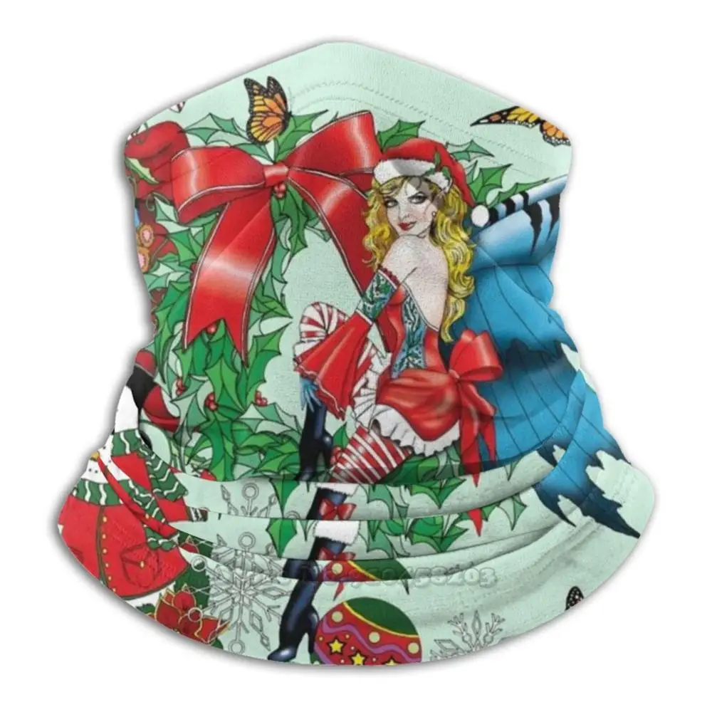 

Holly Microfiber Neck Warmer Bandana Scarf Face Mask Fairy Christmas Yule Toys Holidays