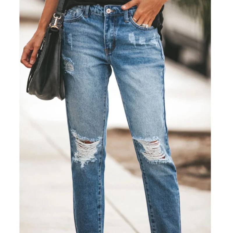 

2021 Spring Summer New Women's High Waist Ladies Skinny Wide Leg Blue Jeans Woman Pants Denim Streetwear Womens Clothing Casual