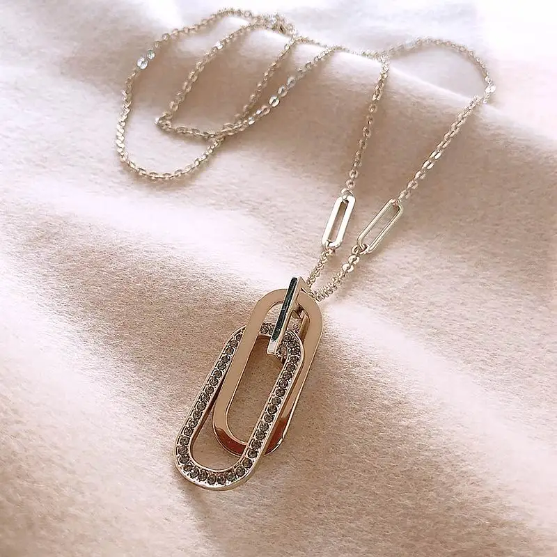 

Fashion Geometric Long Necklace 2020 New Jewelry Personality Statement Sweater Necklaces Dress Accessories All Match