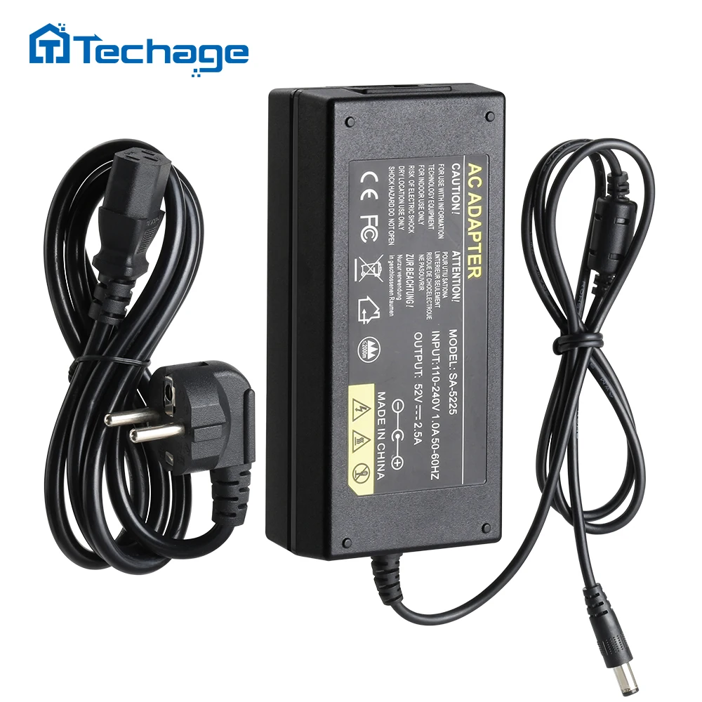 Techage 52V 2.5A DVR NVR адаптер питания AC 100 240V PoE видеорегистратор блок настенное зарядное