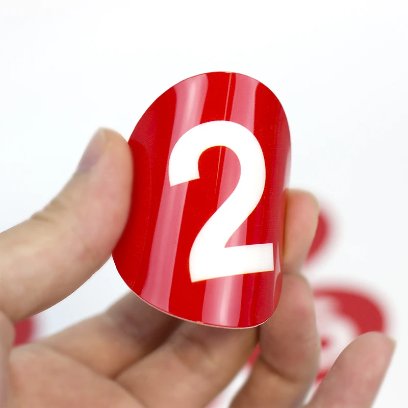 

Number sticker PVC waterproof sunscreen sticker mechanical equipment machine number sticker restaurant round label sticker
