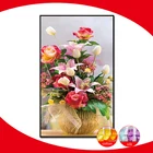 Рукоделие, Набор для вышивки крестиком сделай сам в виде вазы с розами, Цветочный декор, вышивка крестиком, вышивка крестиком