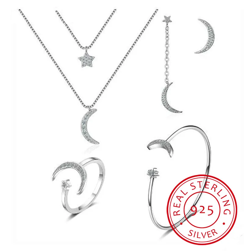 

Женский ювелирный комплект из серебра 925 пробы, серьги, кольцо и браслет