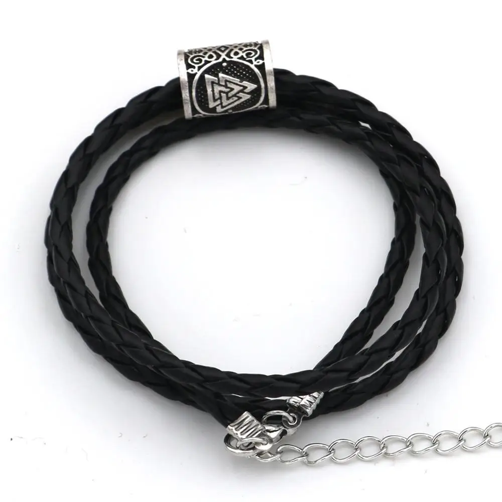 Браслет викингов руны Valknut Vegvisir аксессуары для бороды браслет модный мужской с