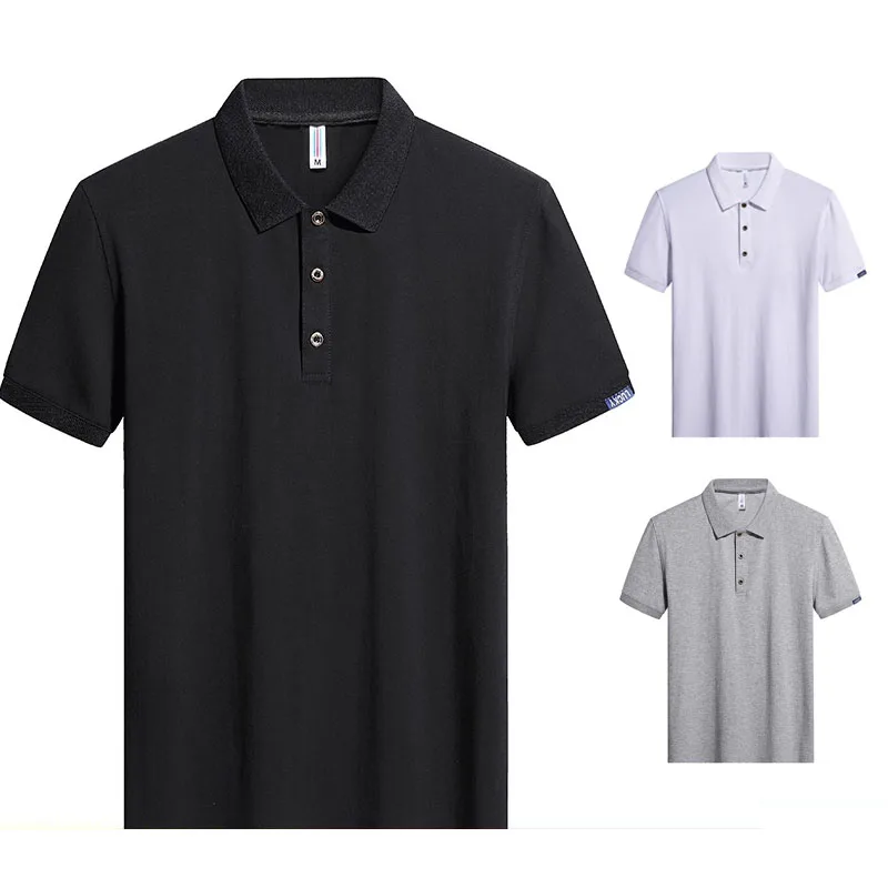 Новинка рубашка поло для мужчин эластичная Удобная футболка мужские мягкие