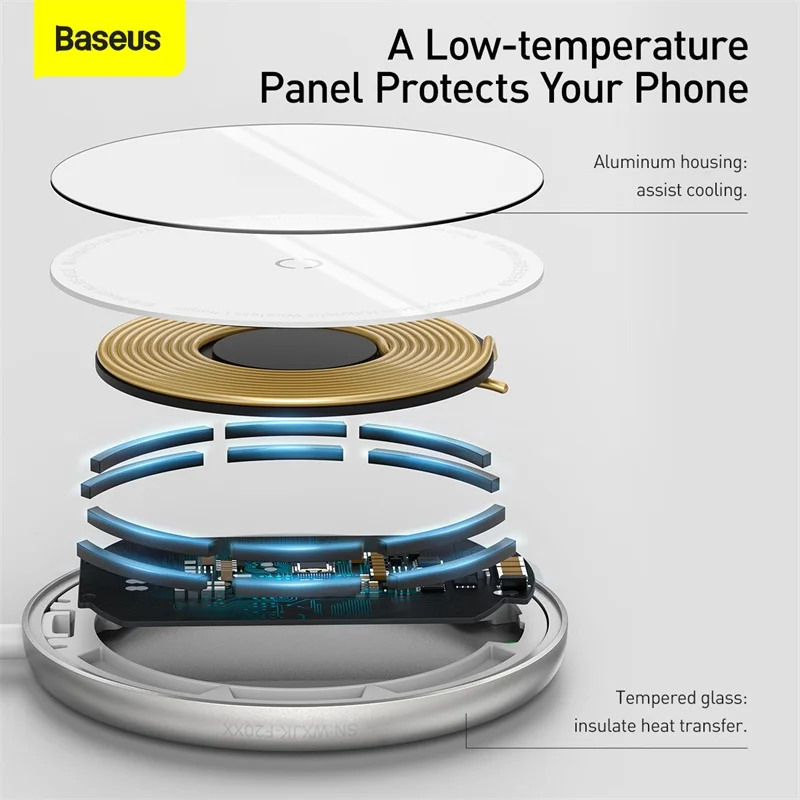 baseus15w magnetic wireless charger for iphone 12 pro max qi pd fast wireless charging charger induction pad magnetic charger free global shipping