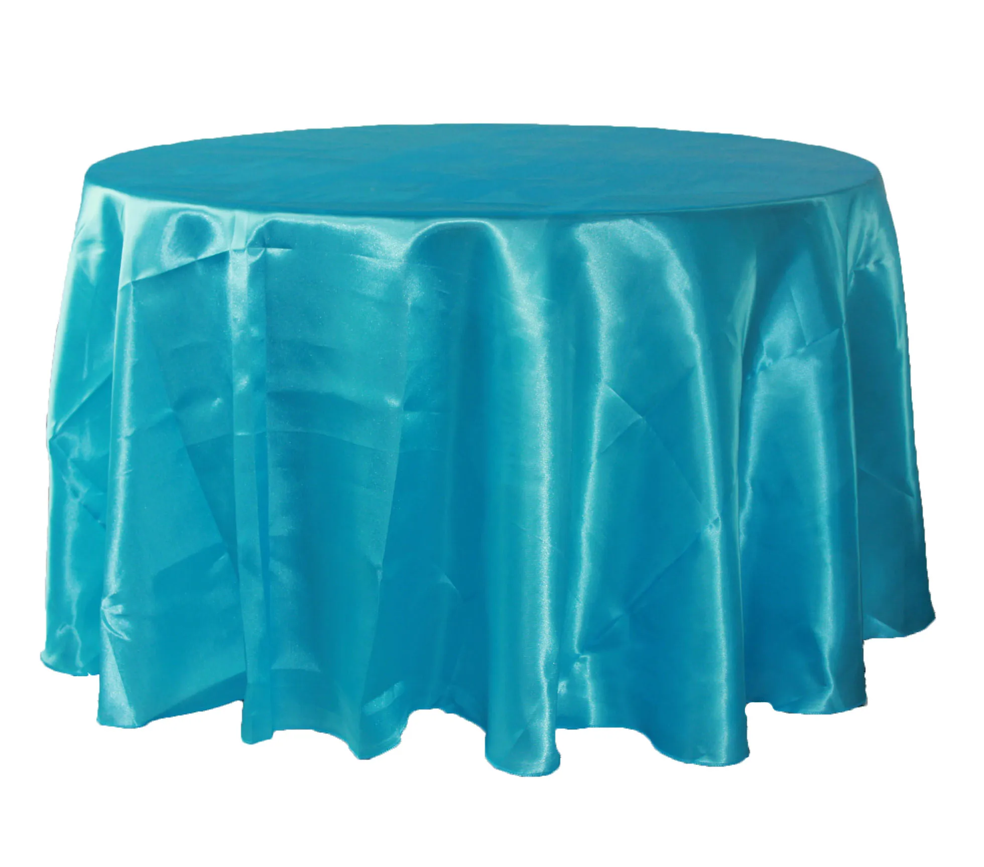 Горячая Распродажа круглая Бирюзовая атласная Скатерть для