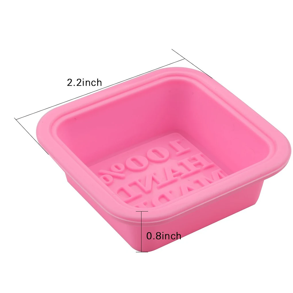 

New 3D Square Shape Design Handmade DIY Silicone Mold Soap Mold Fondant Cake Decorating Tools Soap Making Random Color