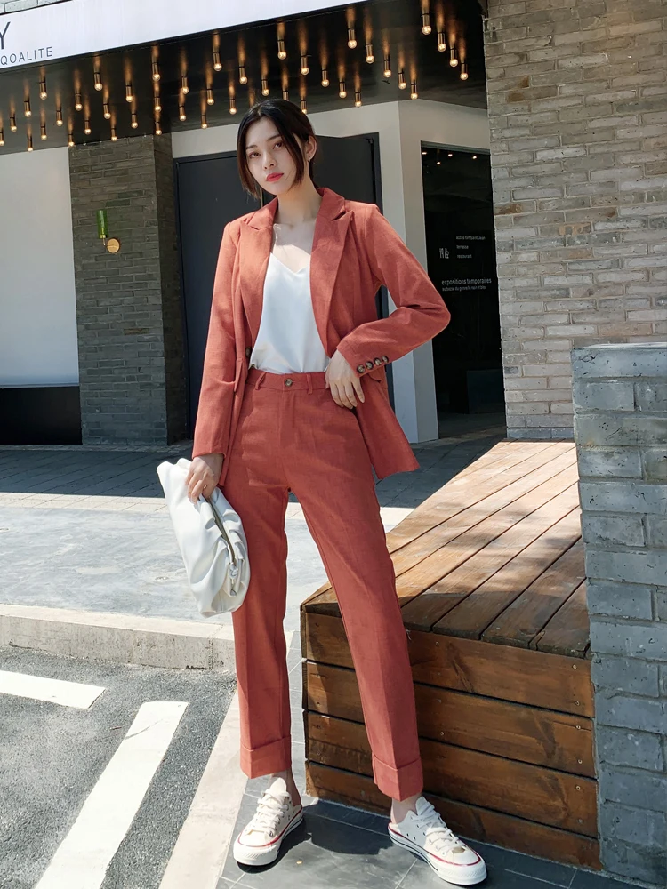 Женский пиджак блейзер модный офисный костюм из двух предметов осенне-Весенняя