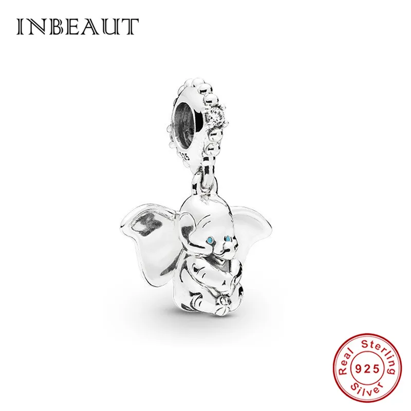 c091 Браслет INBEAUT fit Pandora, серебро 925,, коала, кошка, лиса, бульдог, подвески, слон, лиса, собака, кролик, медведь, бусины, домашнее животное, сделай сам, ювелирное изделие - Окраска металла: c091