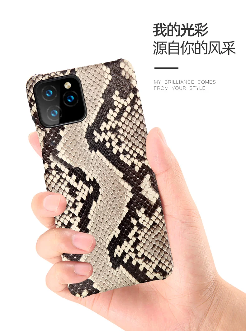 Роскошный чехол из натуральной кожи питона для Apple iPhone 11 Pro Max 5,8 6,1 6,5 настоящая змея Защитная Кнопка открытая крышка сумка для iPhone 6 6S 7 8 Plus X XR XS Max