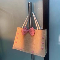 favor bow ribbon gift bag recyclable diy canvas bags for clothes wedding birthday party with handles celebration decor