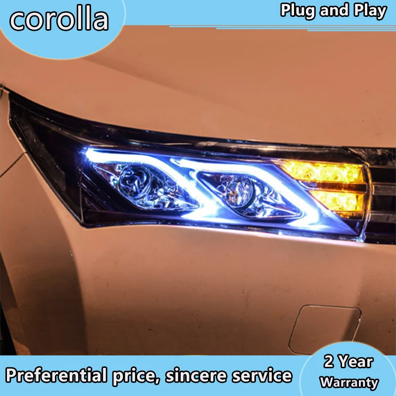 

Car Styling Head Lamp for Toyota corolla Headlights 2014 -2017 LED Headlight Bi-Xenon LED DRL crolla Headlight assembly