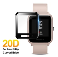 2pcslot 20d curved edge protective for xiaomi amazfit bip glass accessories hd film full cover huami amazfit bip smart watch