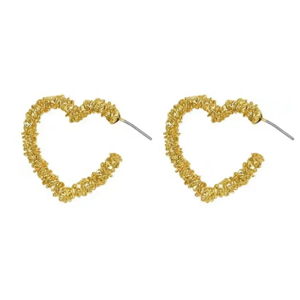 1 пара модных булавок пятиконечная звезда полые вогнутые текстурные серьги