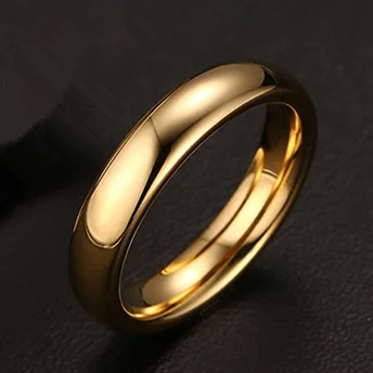 Gold 4mm 4 мм 2 мм золото титановая сталь пара кольцо для мужчин и женщин - Цвет основного камня: Gold 4mm