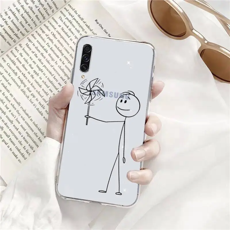 

Minimalist Line funny Phone Case Transparent for Samsung s9 s10 s20 Huawei honor P20 P30 P40 xiaomi note mi 8 9 pro lite plus