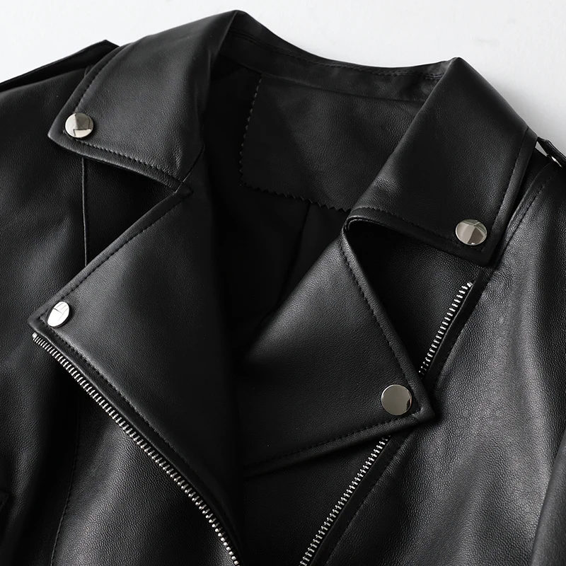 

JCHB 2021 leather New genuine coat fashionable sheepskin coat women's spring and autumn motorcycle clothing short T