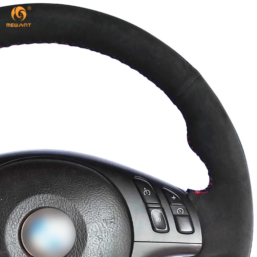 Черная замшевая чехол рулевого колеса автомобиля MEWANT для BMW M Sport 3 Series E46 330i 330Ci 5 E39