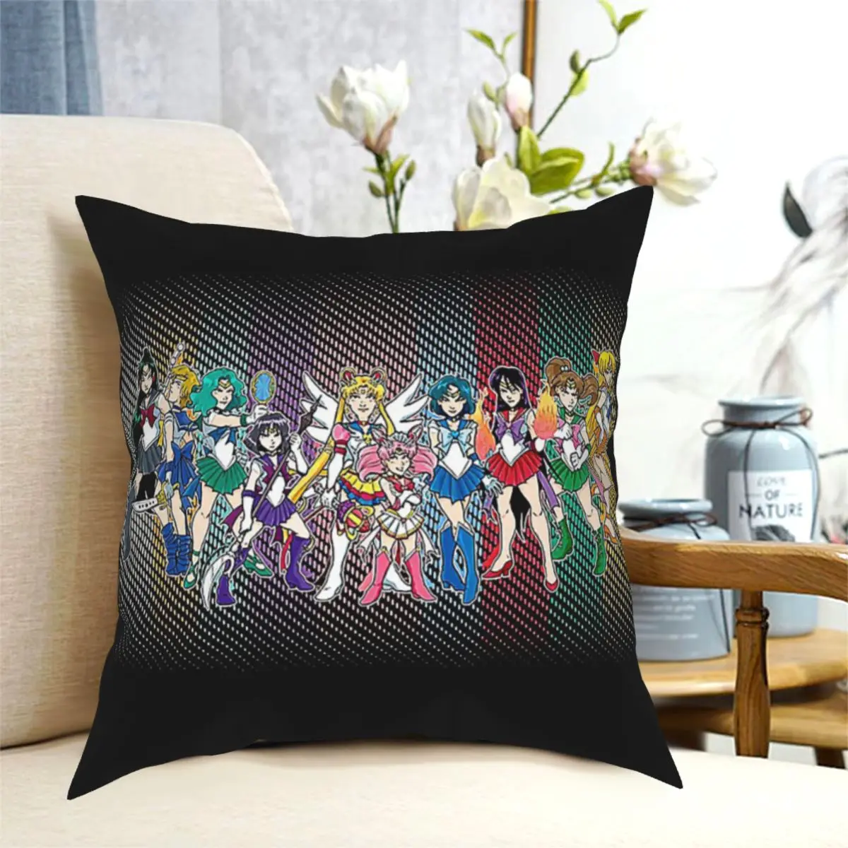 

Sailor Moon Power Throw Pillow Cushion Cover Decorative Pillowcases Case Home Sofa Cushions 40x40,45x45cm(Double Sides)