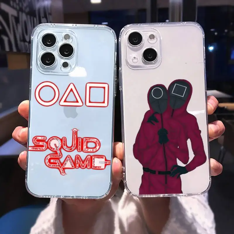 

squid game Phone Case For iphone 13 12 11 8 7 plus mini x xs xr pro max Transparent soft
