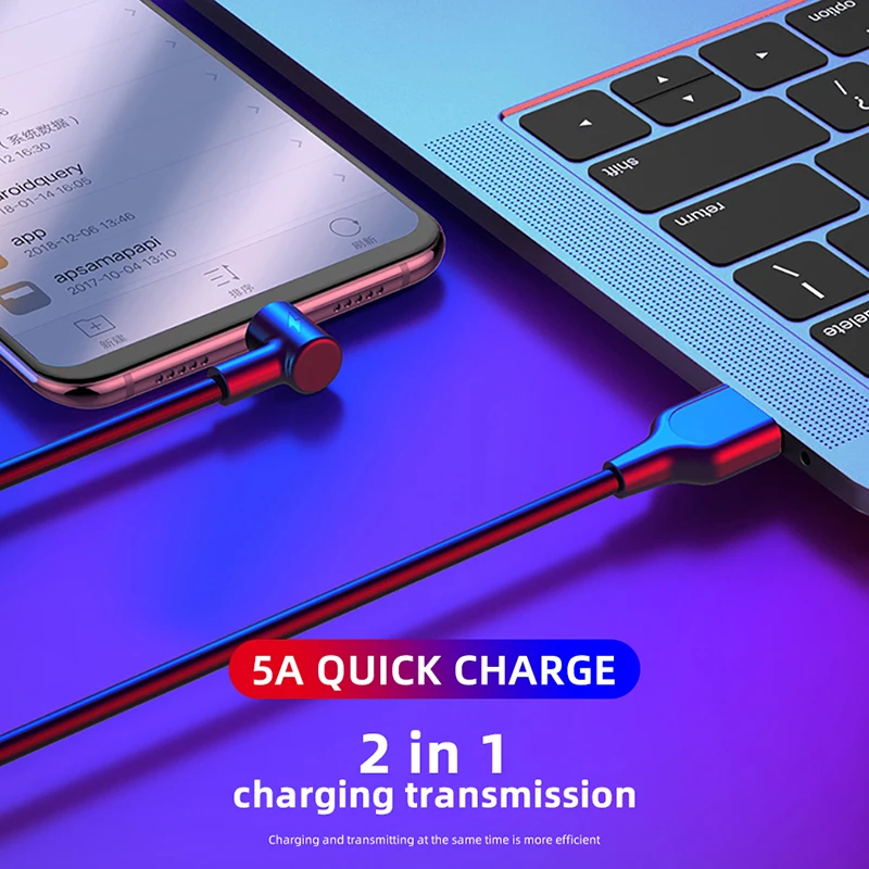 5A USB 3,1 type-C кабель 2 м 3 м для huawei P9 P20 Mate9 Pro Mate10 USB-C Быстрая зарядка для samsung S9 S8 Gomito супер зарядный кабель