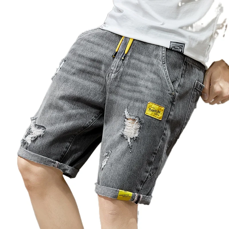 Summer Men Jeans Short Cotton Stretch Fashion Casual Slim Fit High Quality Elastic Male Denim Pants