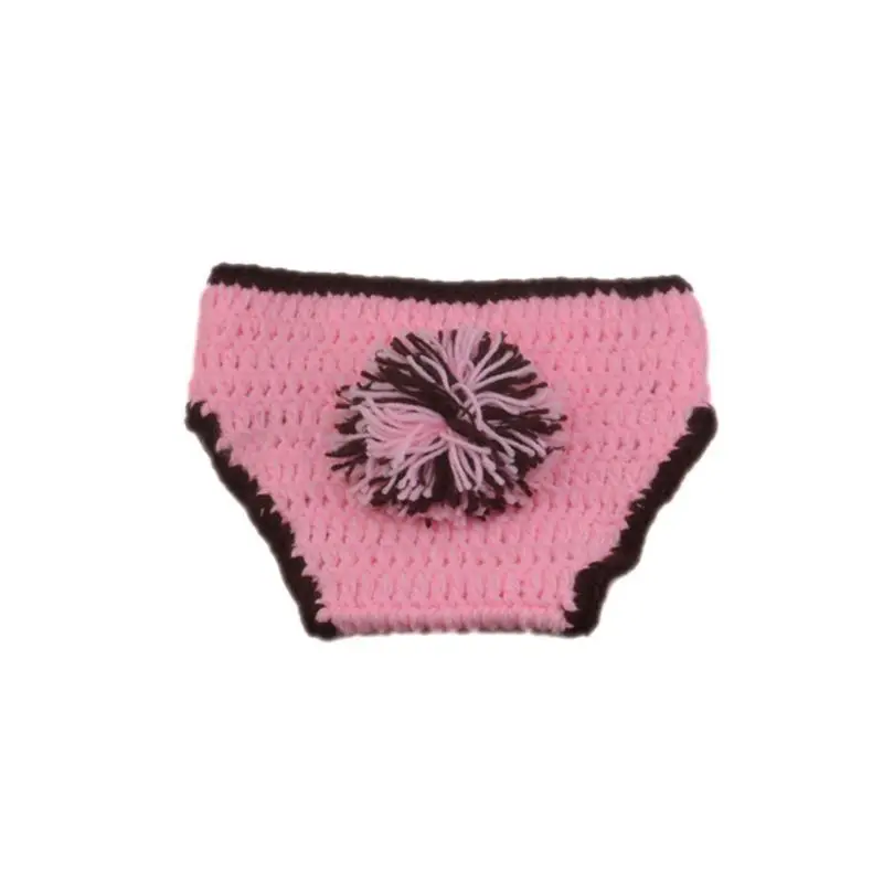 

2pcs Newborn Photography Props Rabbit Shape Baby Knit Elastic Hat Shorts Costume