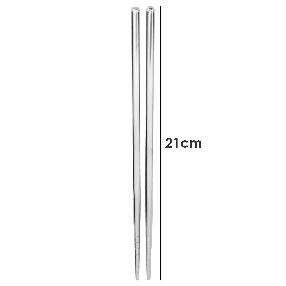 

1 Pair Stainless Steel Metal Chopsticks Non-slip Stainless Steel Chop Sticks Set Reusable Food Sticks Eco-friendly Tableware
