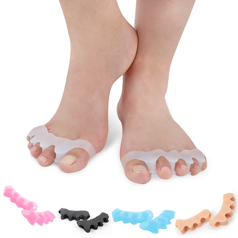 

1 Pair Silicone Toe Spacer Separator Thumb Hallux Valgus Corrector Toe Protector 5 Color Toenail Straightener Pain Relief Bunion