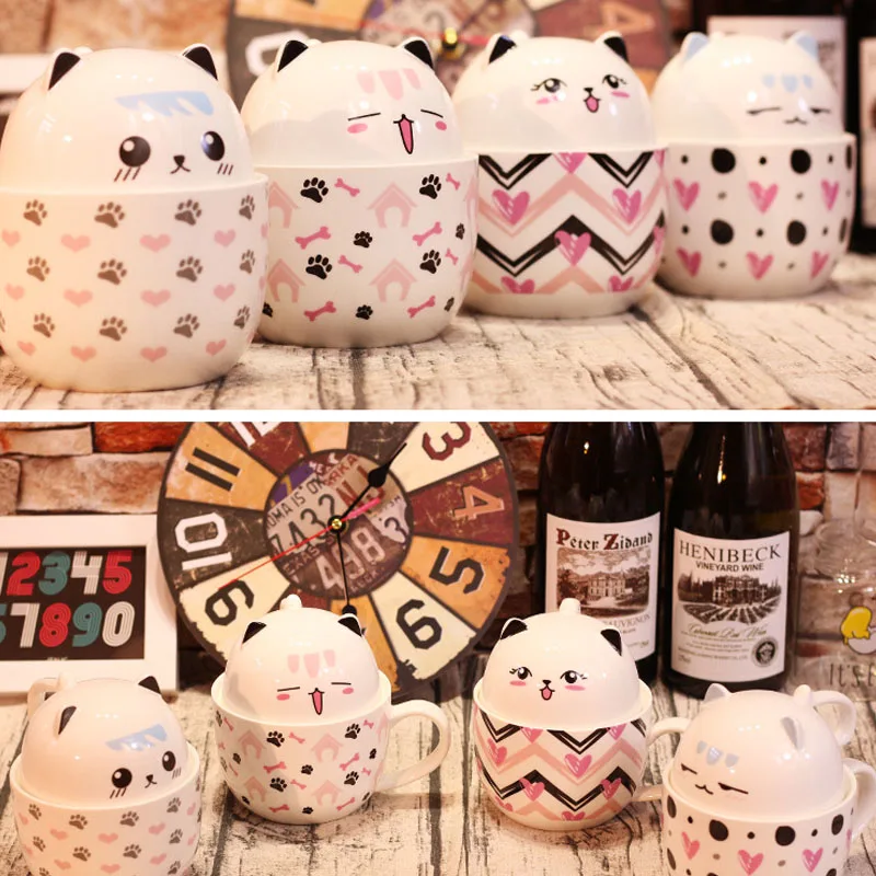 400 мл многофункциональные керамические кружки креативная мультяшная чашка для