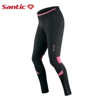 santic womens cycling windproof pants with 4d padded bicycle fleece lined leggings reflective mtb bike thermal sports pants