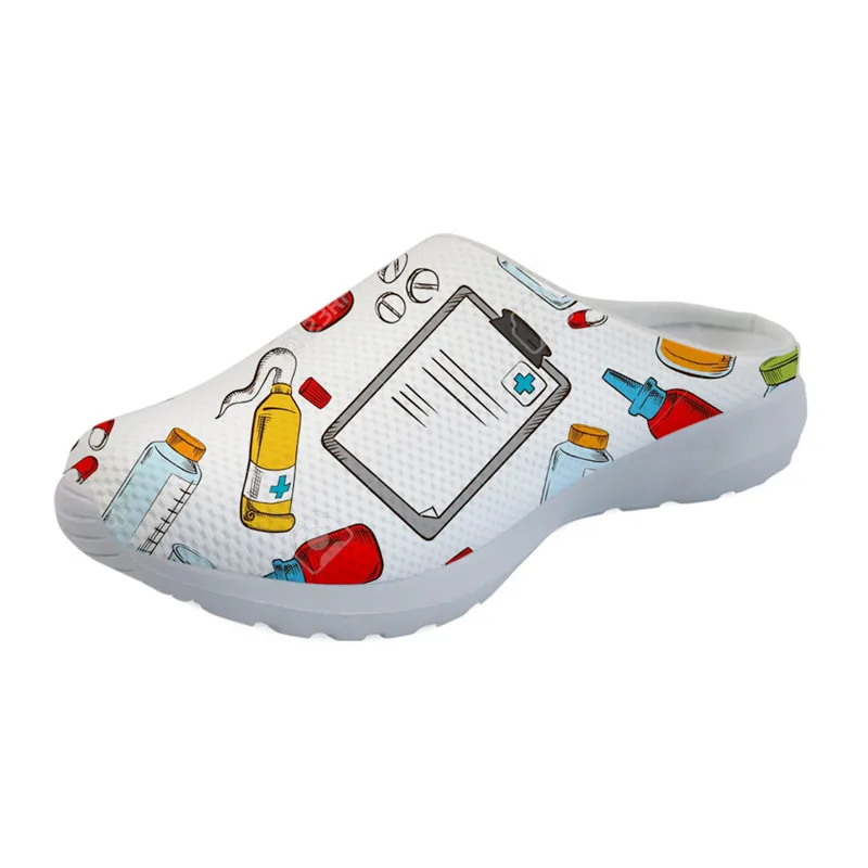 FORUDESIGNS Cartoon Nurse Pattern Sandals Women Slipper Female Summer Shoes for Ladies Sandalias Mujer Women's Flats Mesh - Цвет: YQ2339CA