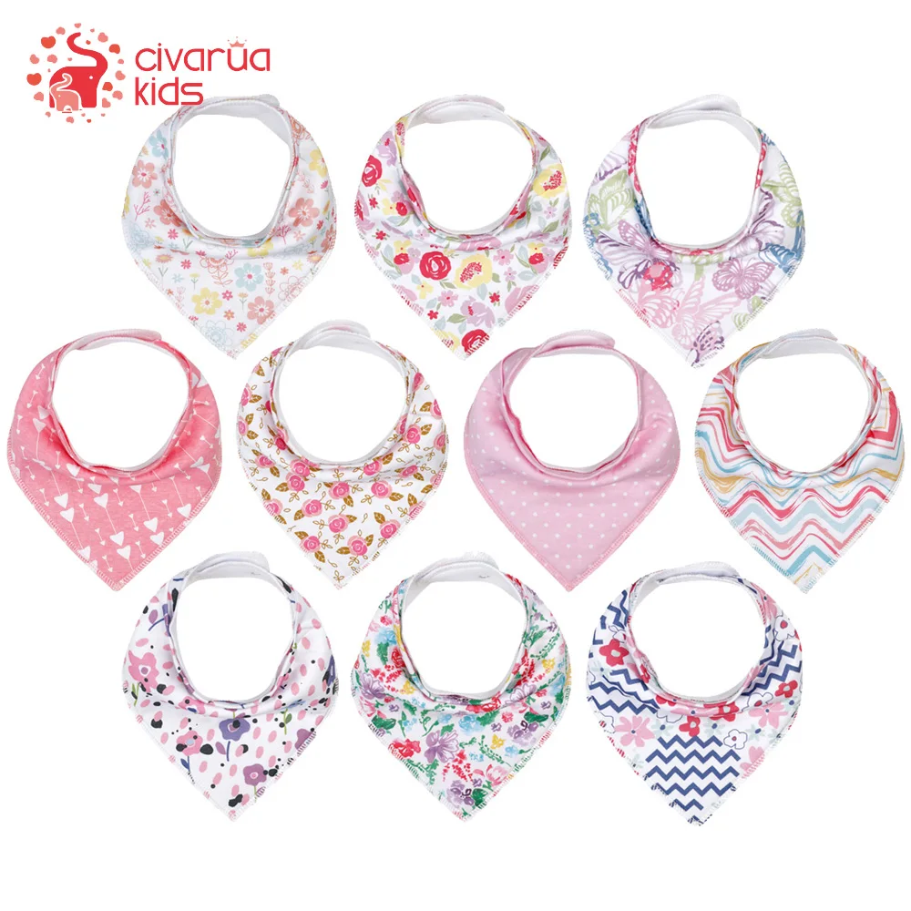 Baby Bandana Drool Bibs 10 Pack Extra Soft 100% Cotton and Fleece Super Absorbent Teething For Unisex | Детская одежда и обувь