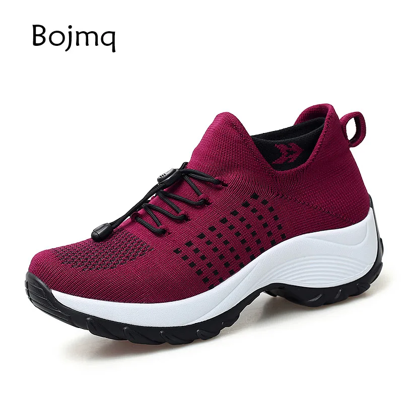 Bojmq tenis feminino Tenis Mujer; Новинка года; мягкий светильник; спортивная обувь; женская обувь для тенниса; женские устойчивые спортивные кроссовки; кроссовки - Цвет: Красный