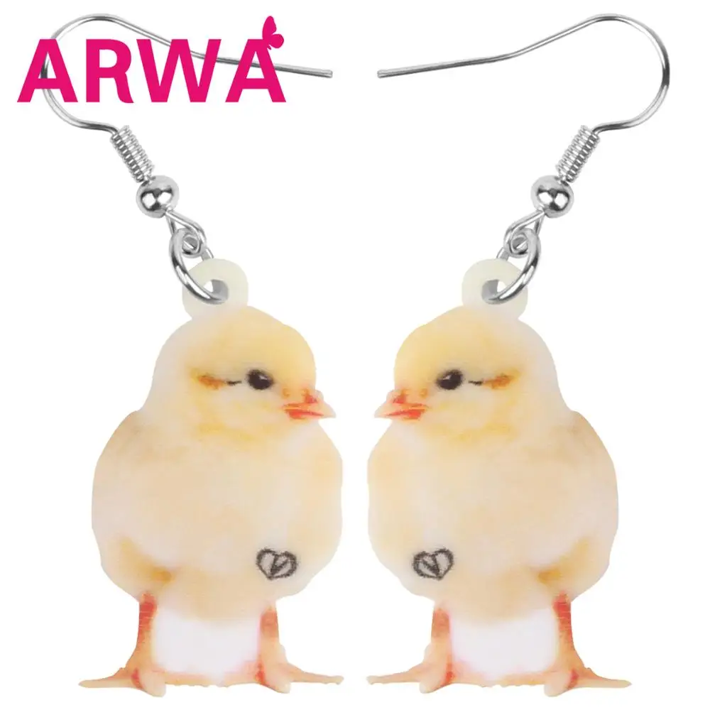 Серьги подвески в виде цыпленка ARWA с большим рисунком животных|Серьги-подвески| |