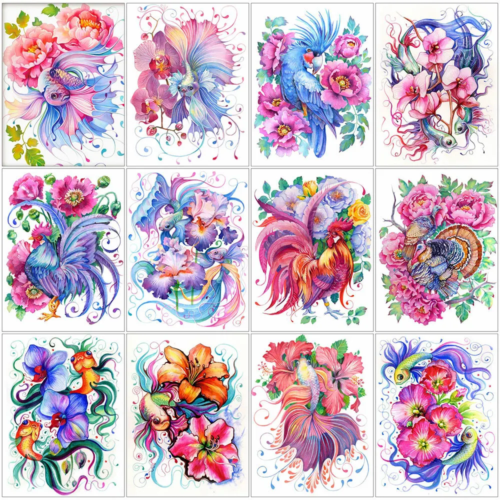 

MomoArt 5D Алмазная вышивка петух полная площадь Алмазная мозаика животные рукоделие Алмазная Живопись золотая рыбка вышивка крестом наборы ук...