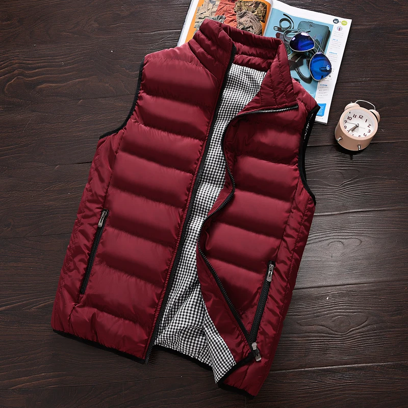 Vest Men 2019 New Autumn Winter Warm Sleeveless Jacket Waistcoat Men's Fashion Casual Coats Mens 5XL | Мужская одежда