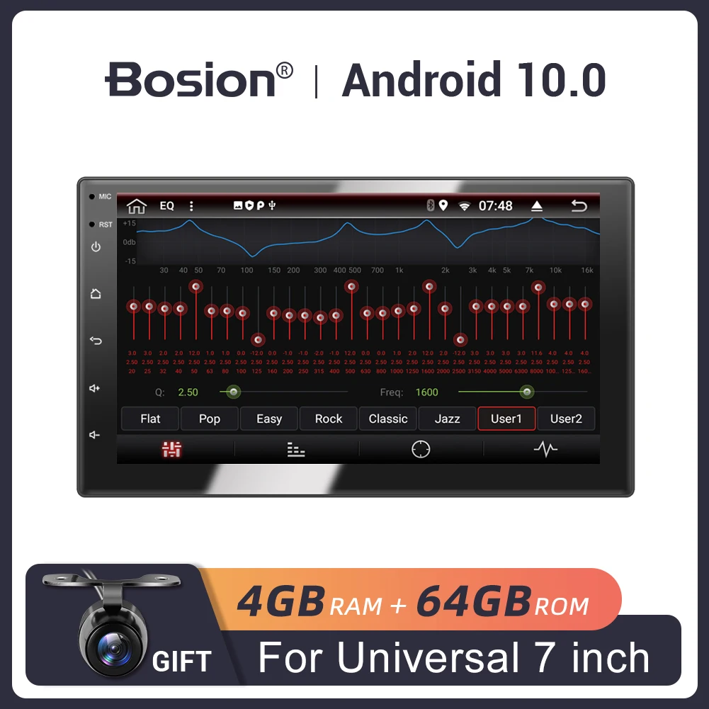 Bosion Universal Android 10.0 7" 2Din Car Radio Touchscreen GPS Multimedia Player For Nissan TOYOTA Kia Honda Volkswagen Hyundai |